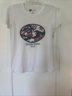 Honolua Wahine Hawaii White Tee with Teal & Red Graphic